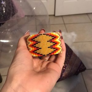 Handmade Indian beaded cuff bracelet